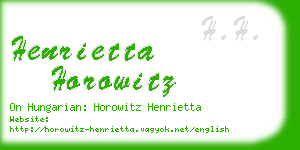 henrietta horowitz business card